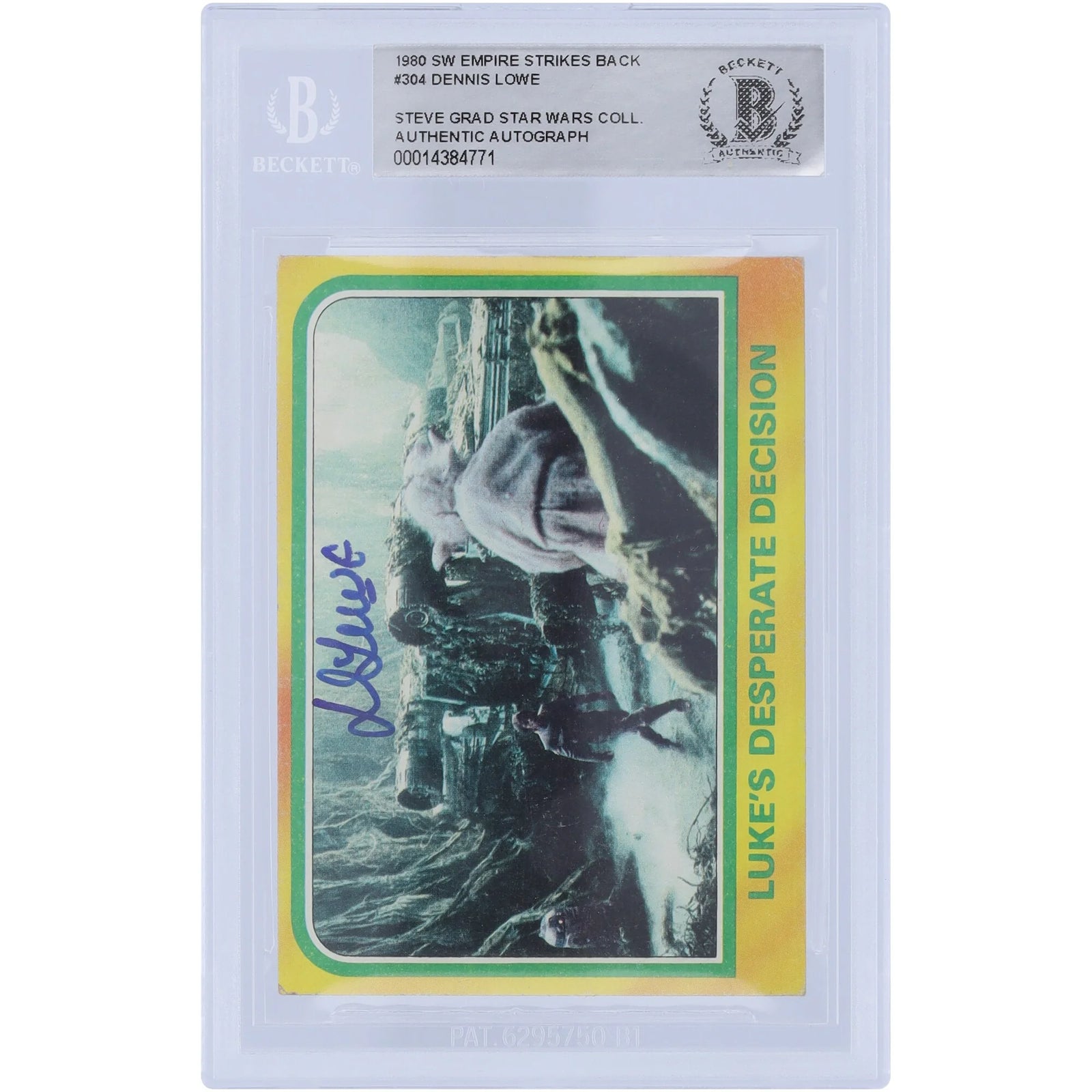 Dennis Lowe Signed 1980 Topps Empire Strikes Back #304 | BAS Authenticated