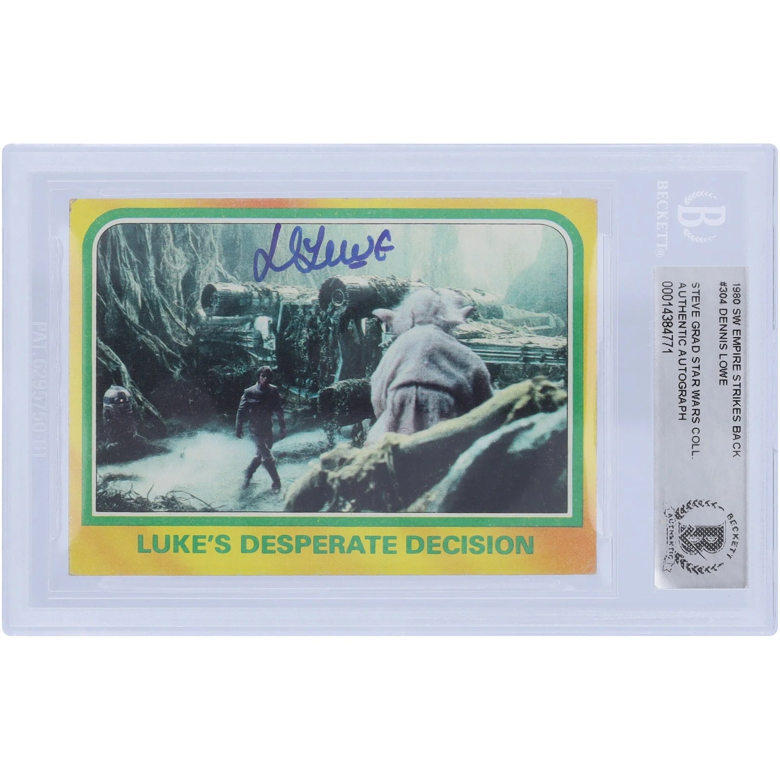 Dennis Lowe Signed 1980 Topps Empire Strikes Back #304 | BAS Authenticated