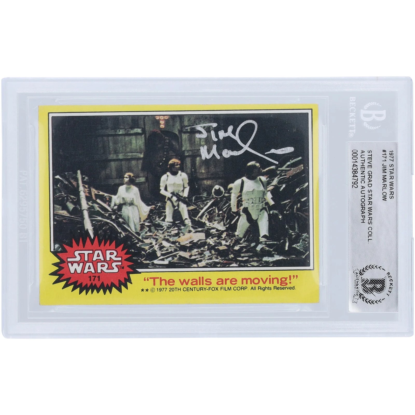 Jim Marlow Signed 1977 Topps Star Wars #171 Card | BAS Authenticated