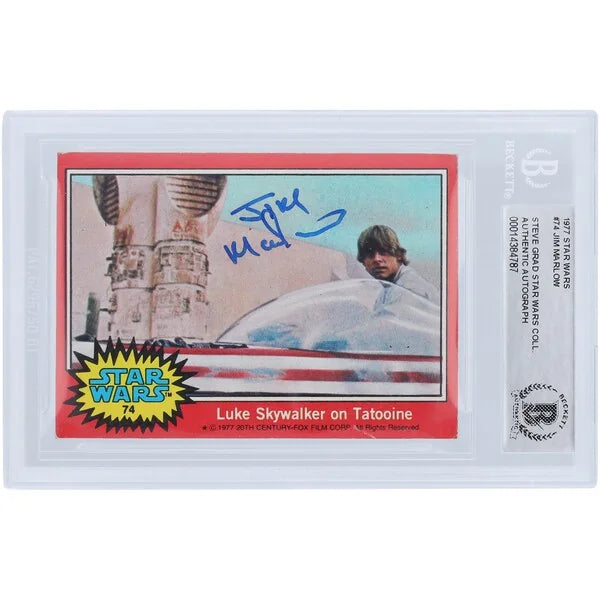 Jim Marlow Signed 1977 Topps Star Wars #74 Card | BAS Authenticated