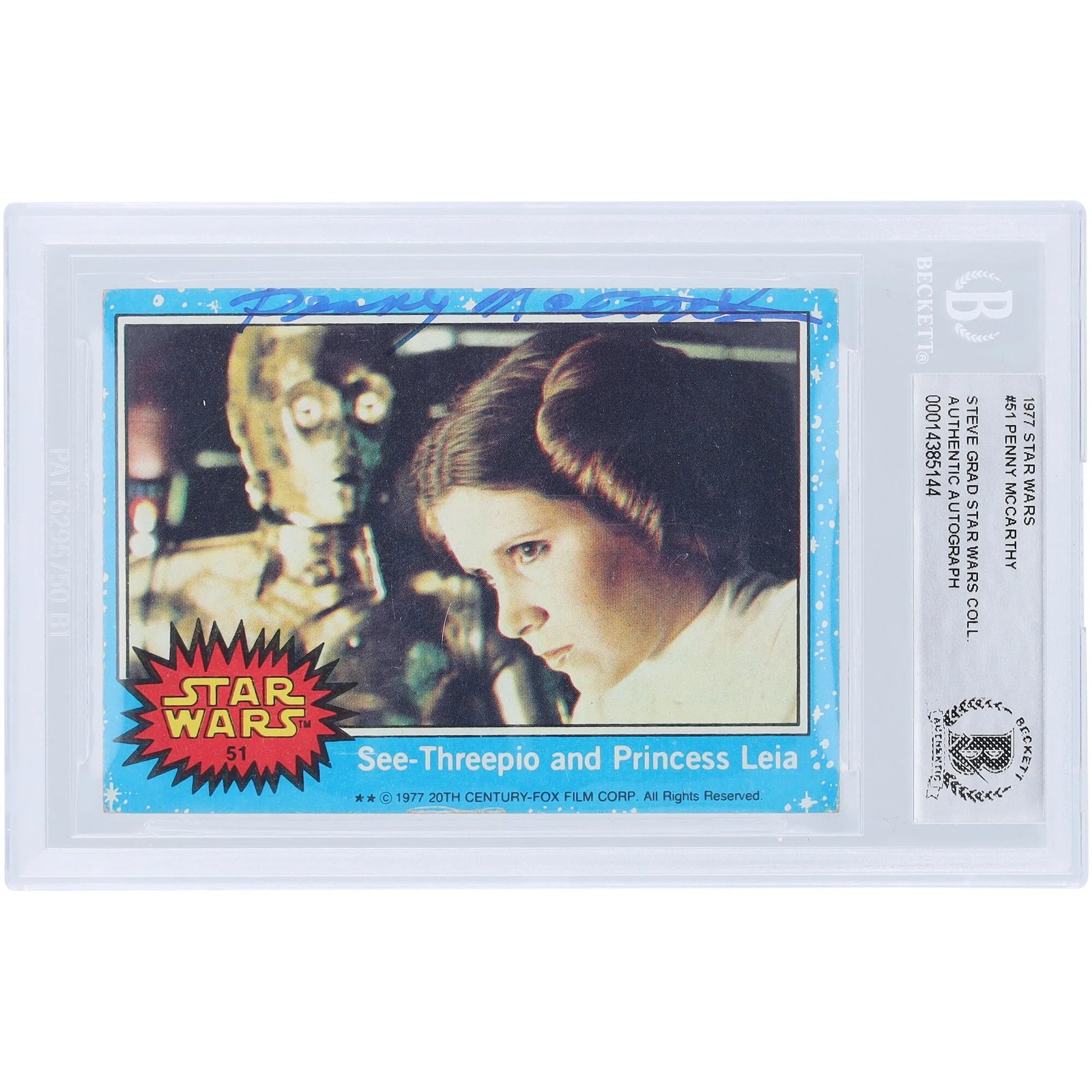 Penny McCarthy Signed 1977 Topps Star Wars #51 Card | BAS Authenticated