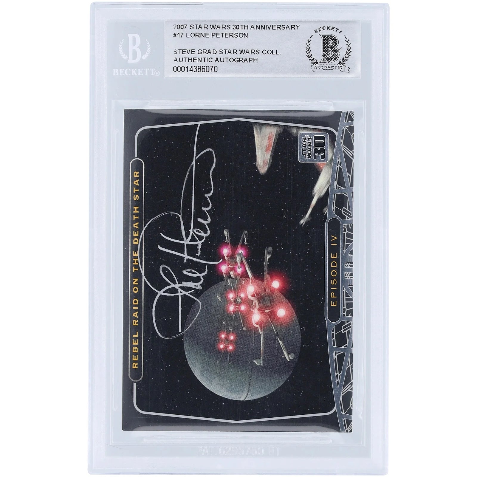 Lorne Peterson Signed 2007 Topps Star Wars #17 Card | BAS Authenticated