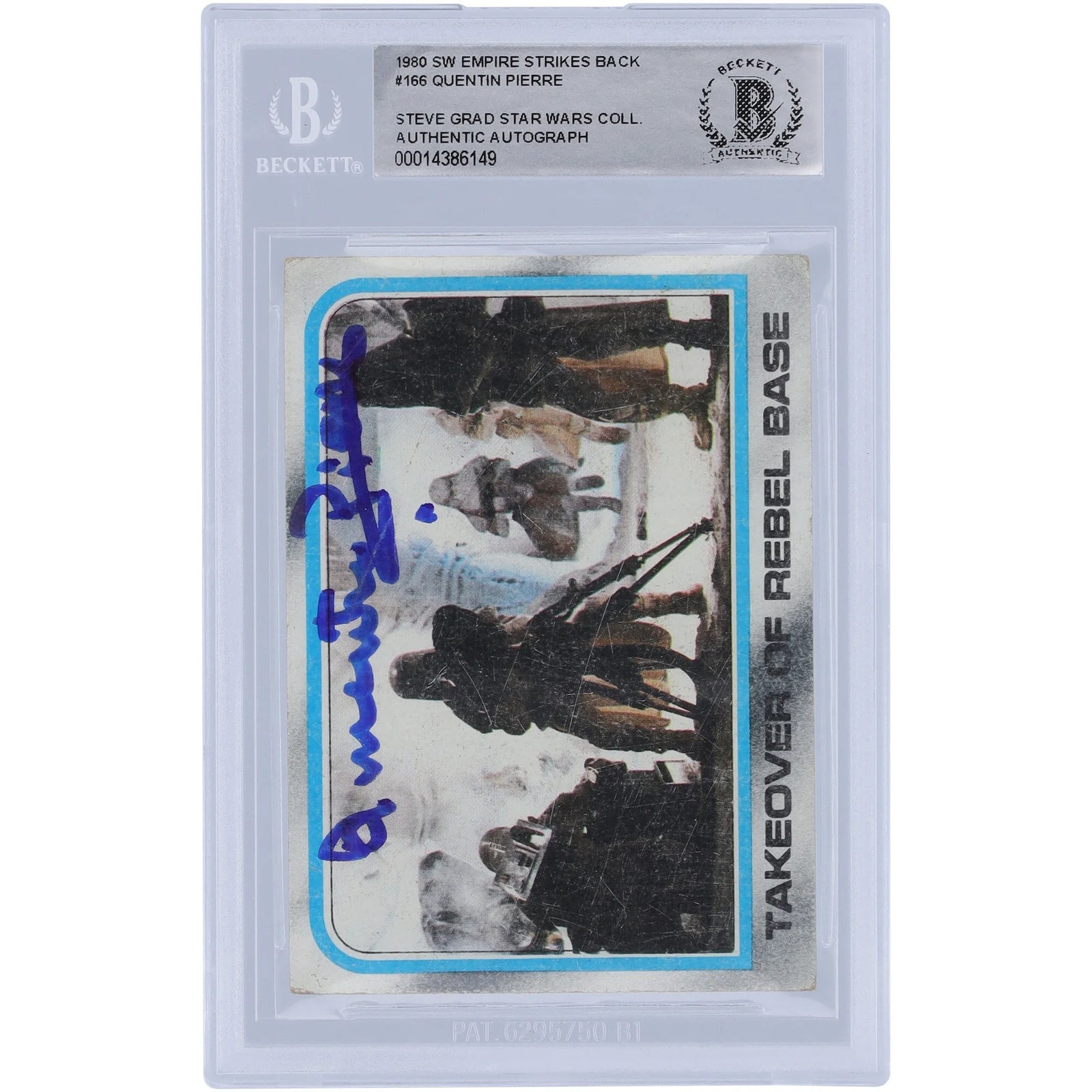 Quentin Pierre Signed 1980 Topps Star Wars #166 Card | BAS Authenticated