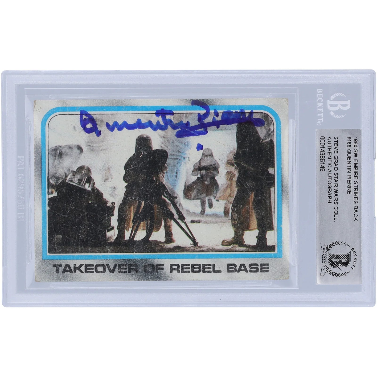 Quentin Pierre Signed 1980 Topps Star Wars #166 Card | BAS Authenticated