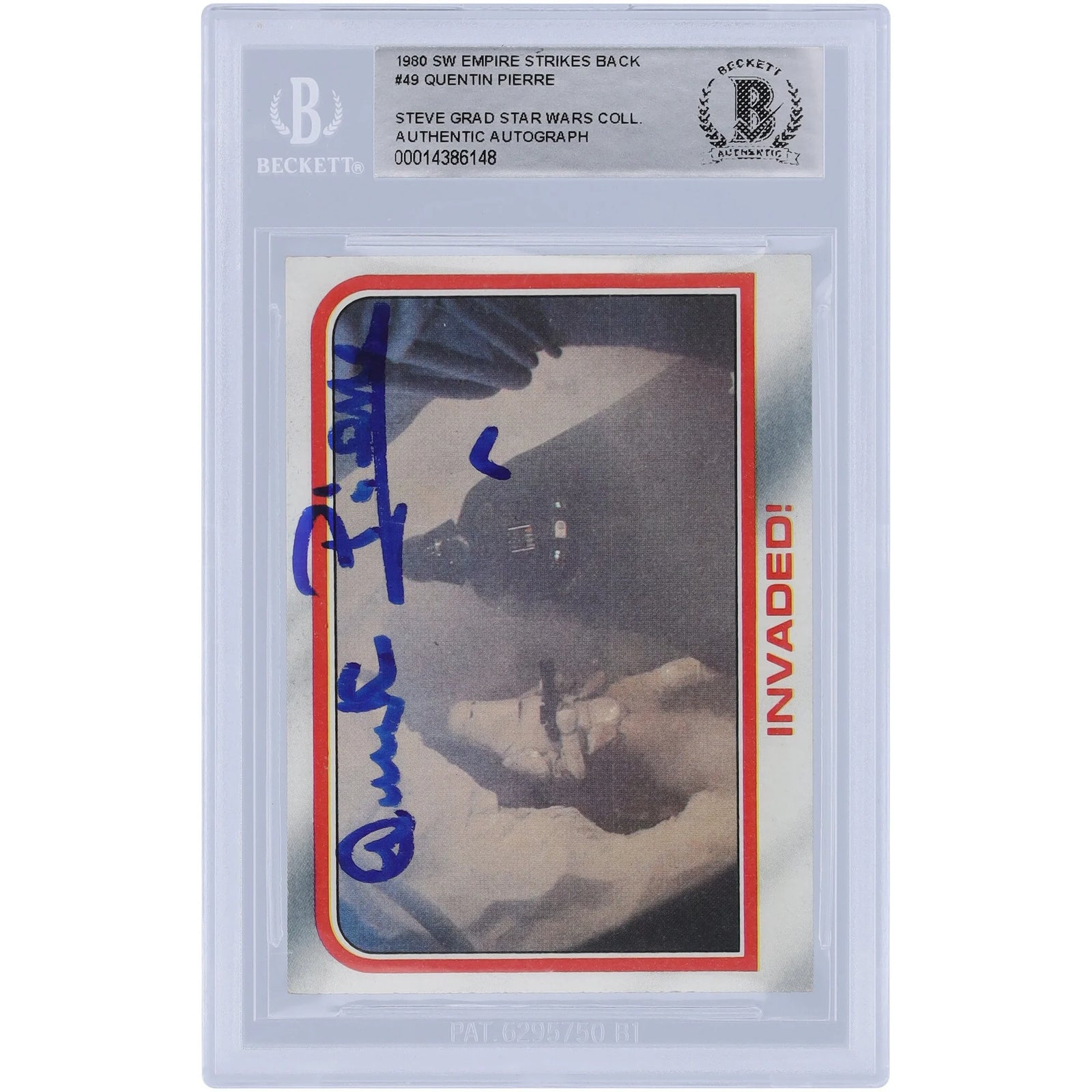 Quentin Pierre Signed 1980 Topps Star Wars #49 Card | BAS Authenticated