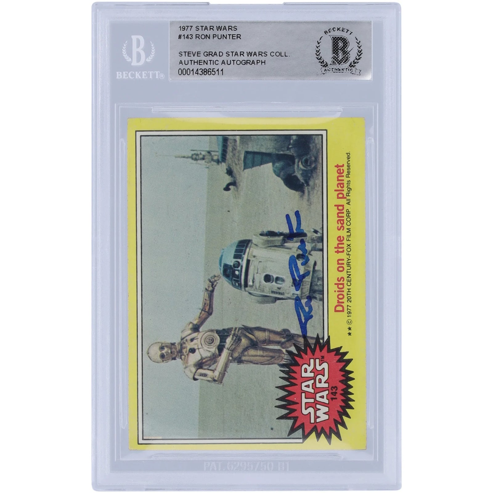 Ron Punter Signed 1977 Topps Star Wars #143 Card | BAS Authenticated