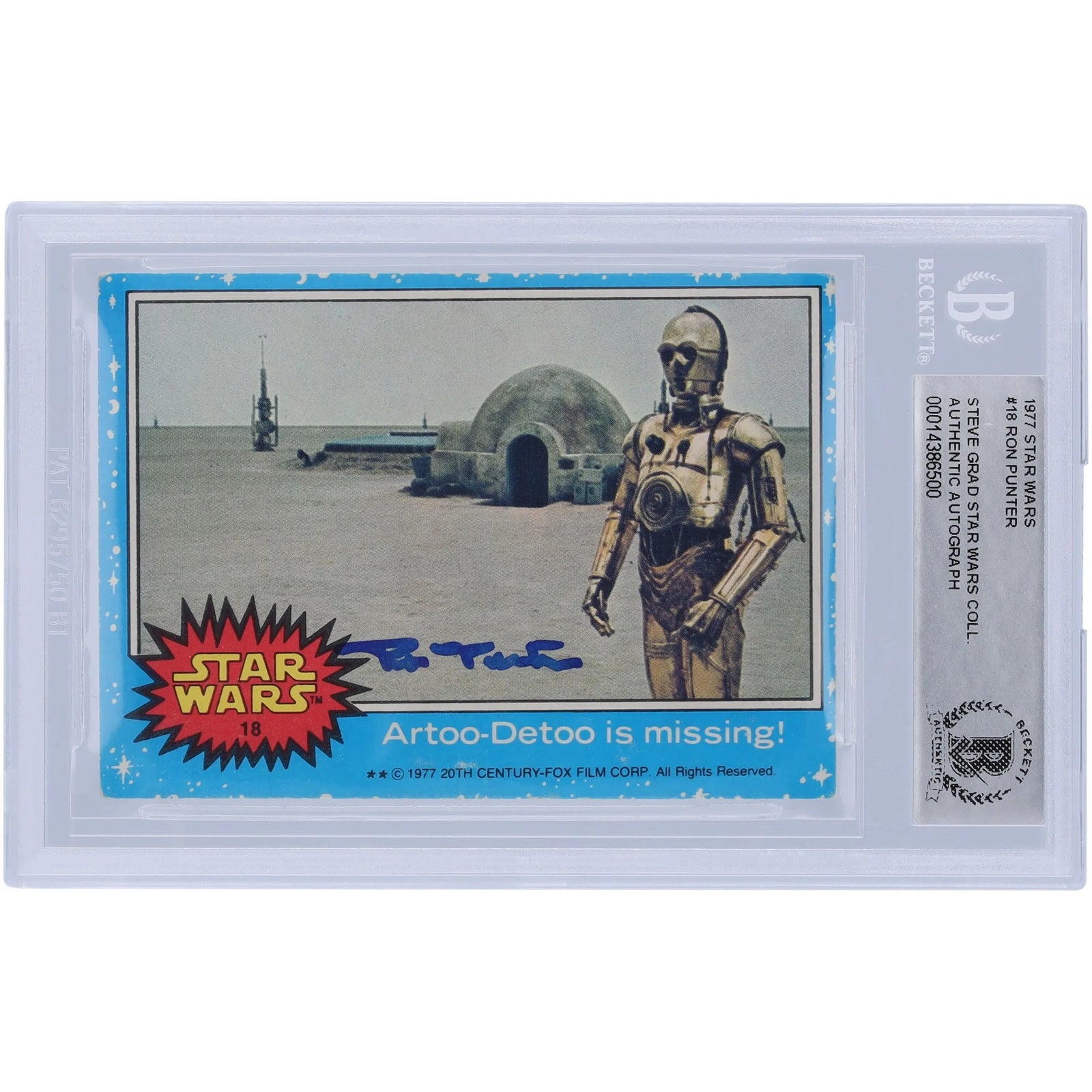 Ron Punter Signed 1977 Topps Star Wars #18 Card | BAS Authenticated