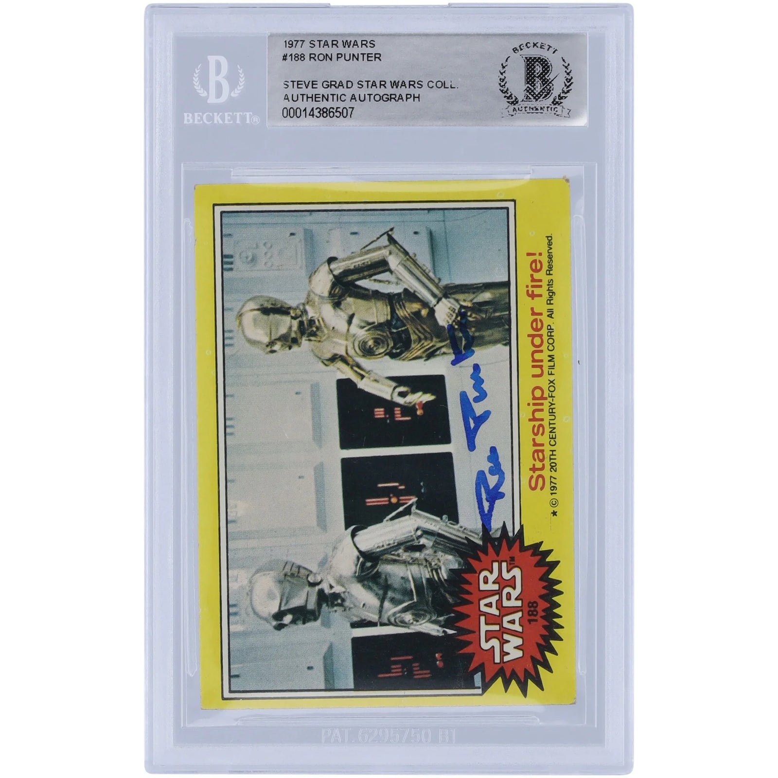 Ron Punter Signed 1977 Topps Star Wars #188 Card | BAS Authenticated