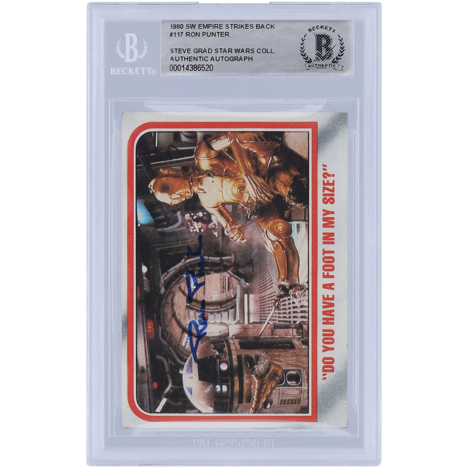 Ron Punter Signed 1980 Topps The Empire Strikes Back #117 Card | BAS Authenticated