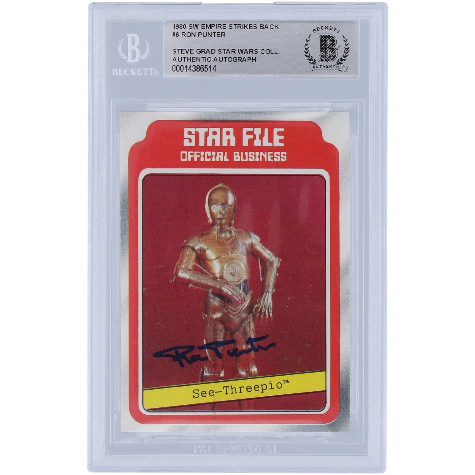 Ron Punter Signed 1980 Topps Star Wars #6 | BAS Authenticated