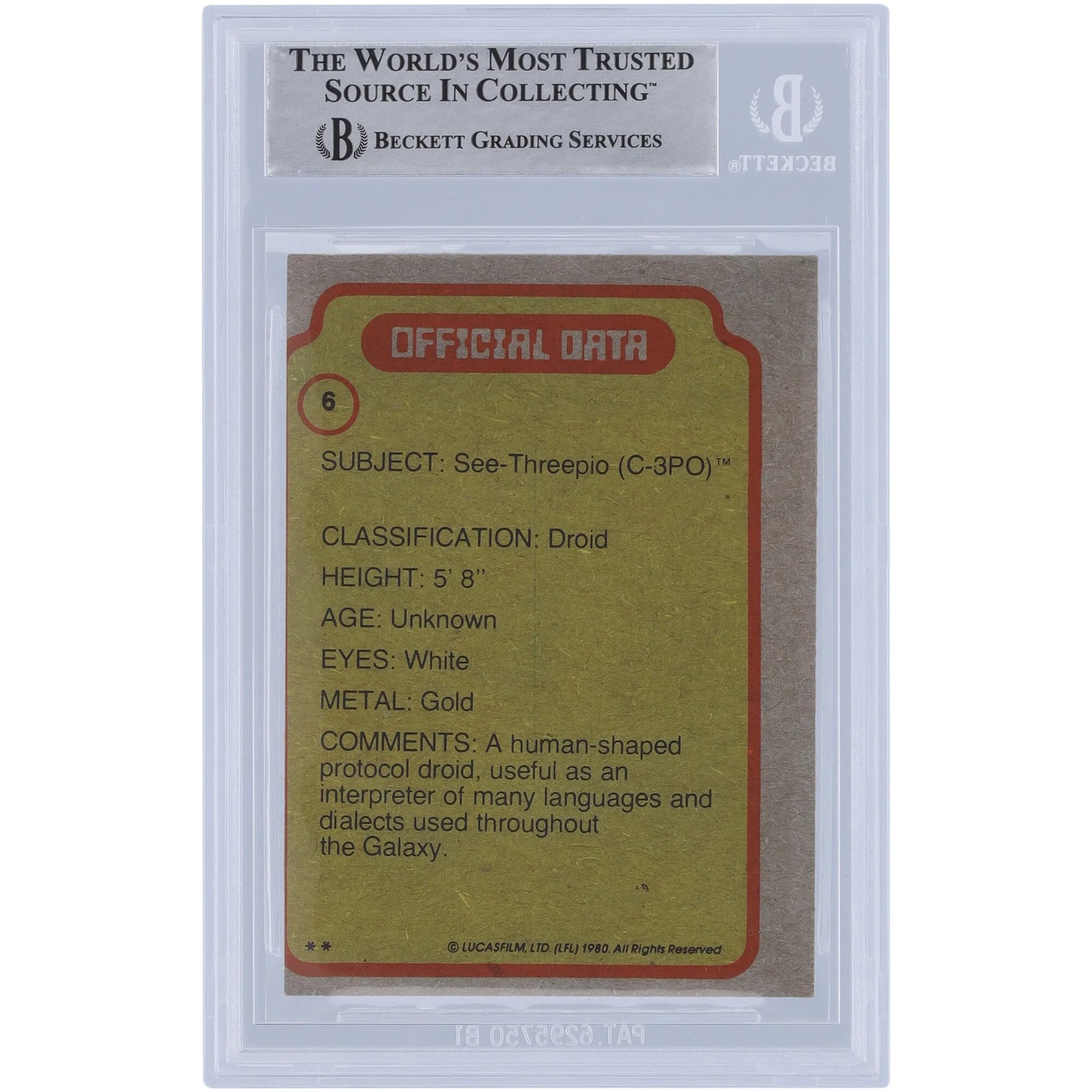 Ron Punter Signed 1980 Topps Star Wars #6 | BAS Authenticated