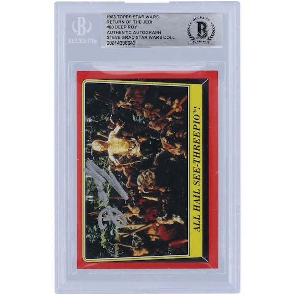 Deep Roy Signed 1983 Topps Return of the Jedi #80 | BAS Authenticated