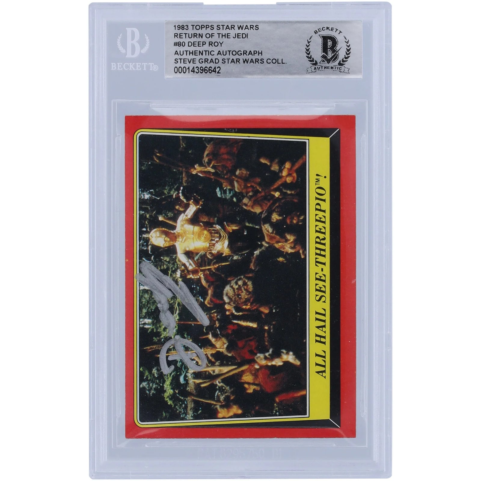 Deep Roy Signed 1983 Topps Return of the Jedi #80 | BAS Authenticated
