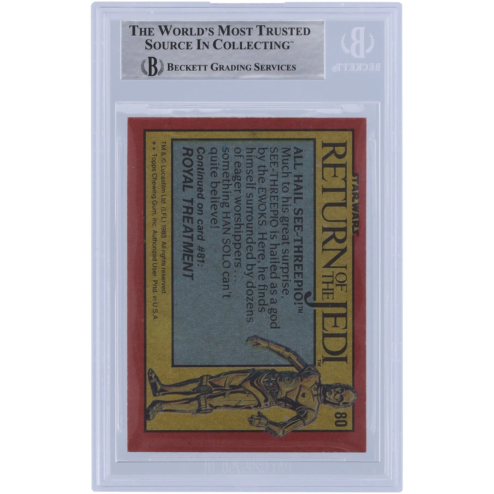 Deep Roy Signed 1983 Topps Return of the Jedi #80 | BAS Authenticated