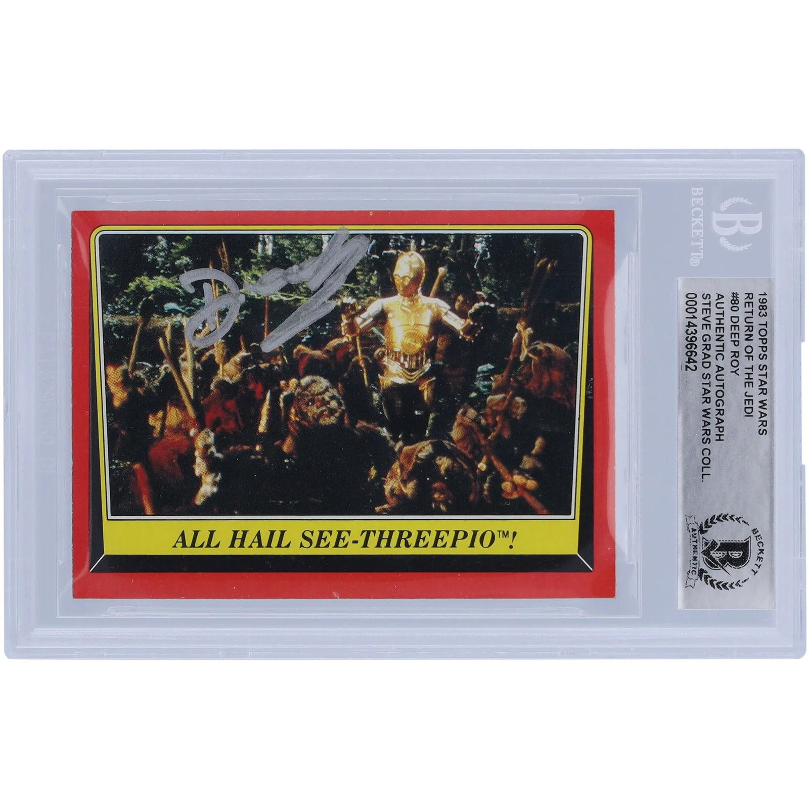 Deep Roy Signed 1983 Topps Return of the Jedi #80 | BAS Authenticated