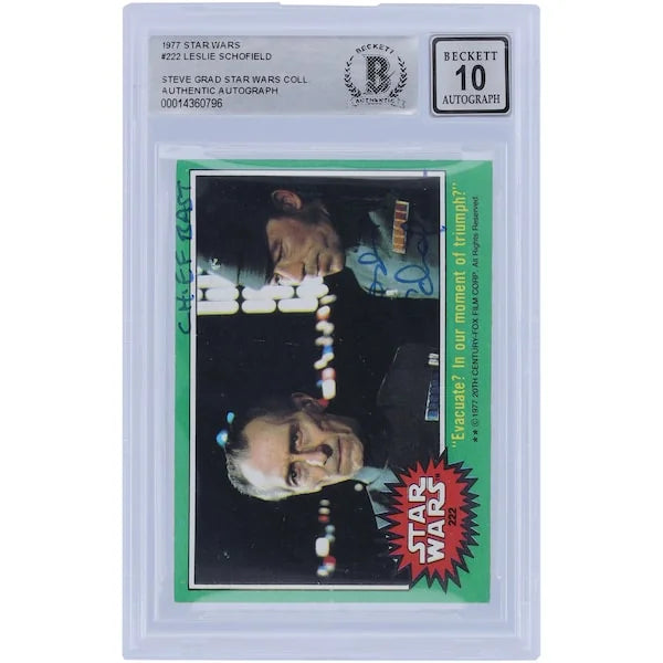 Leslie Schofield Signed 1977 Topps Star Wars #222 Card | Chief Bast Inscription
