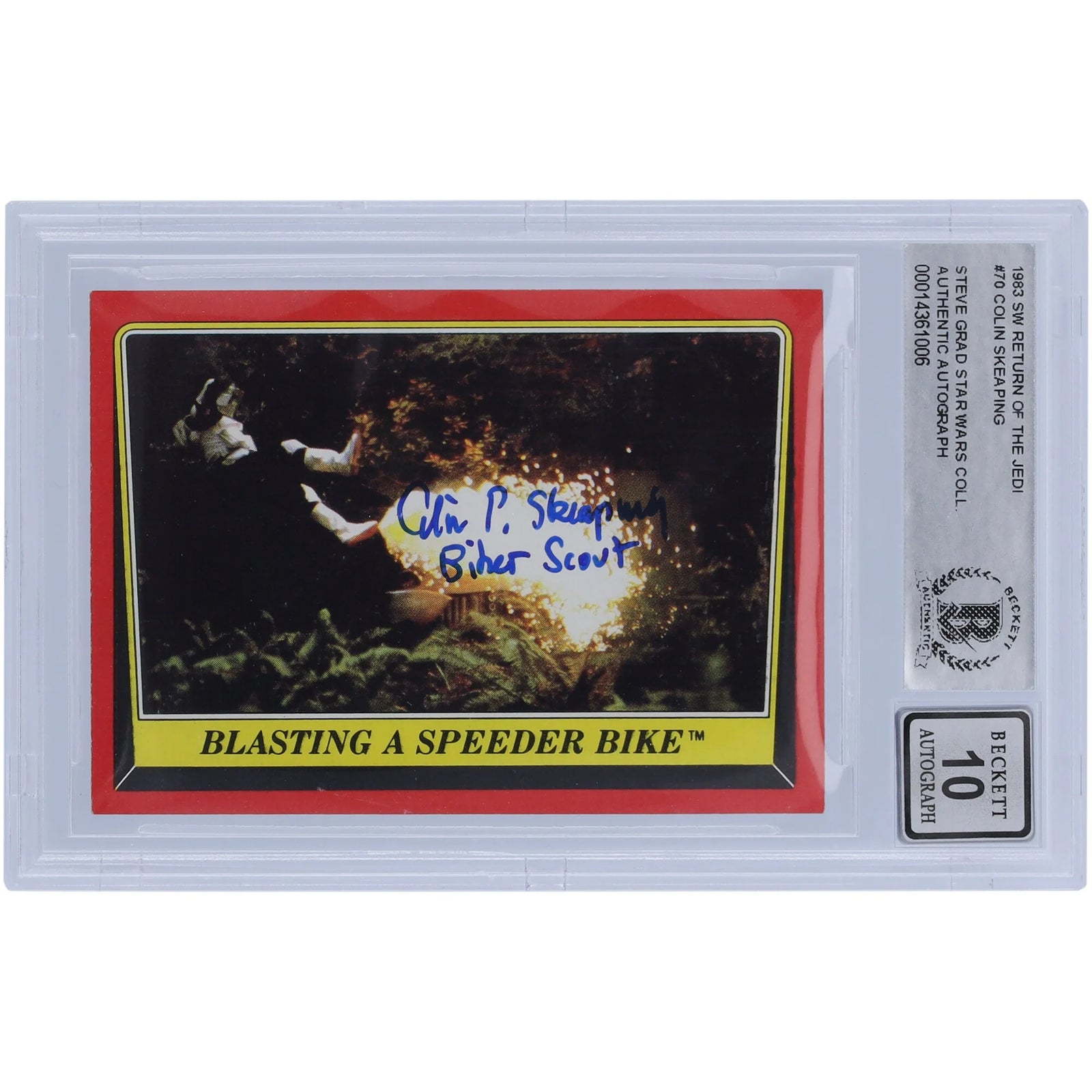 Colin Skeaping Signed 1983 Topps #70 Card | Biker Scout Inscription