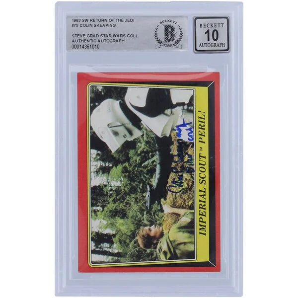Colin Skeaping Signed 1983 Topps #75 Star Wars Card | Biker Scout Inscription