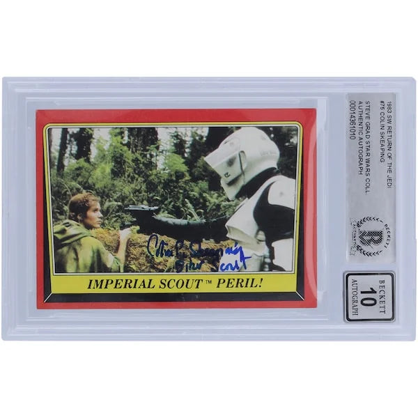 Colin Skeaping Signed 1983 Topps #75 Star Wars Card | Biker Scout Inscription
