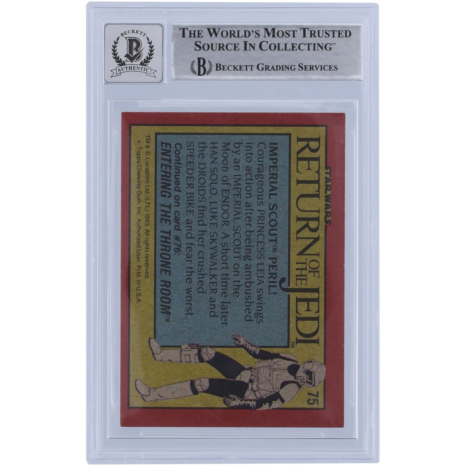 Colin Skeaping Signed 1983 Topps #75 Star Wars Card | Biker Scout Inscription