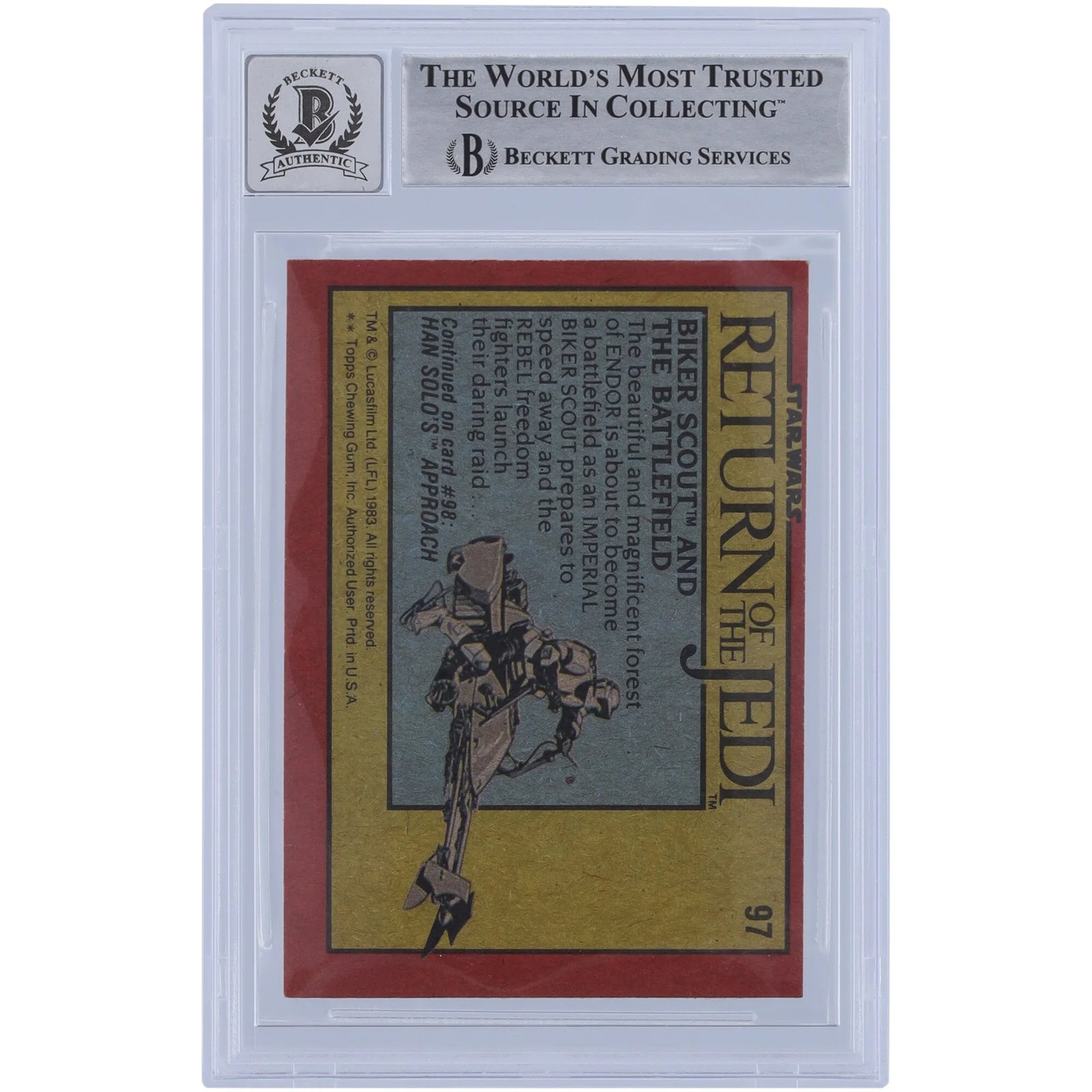 Colin Skeaping Signed 1983 Topps #97 Card | Biker Scout Inscription