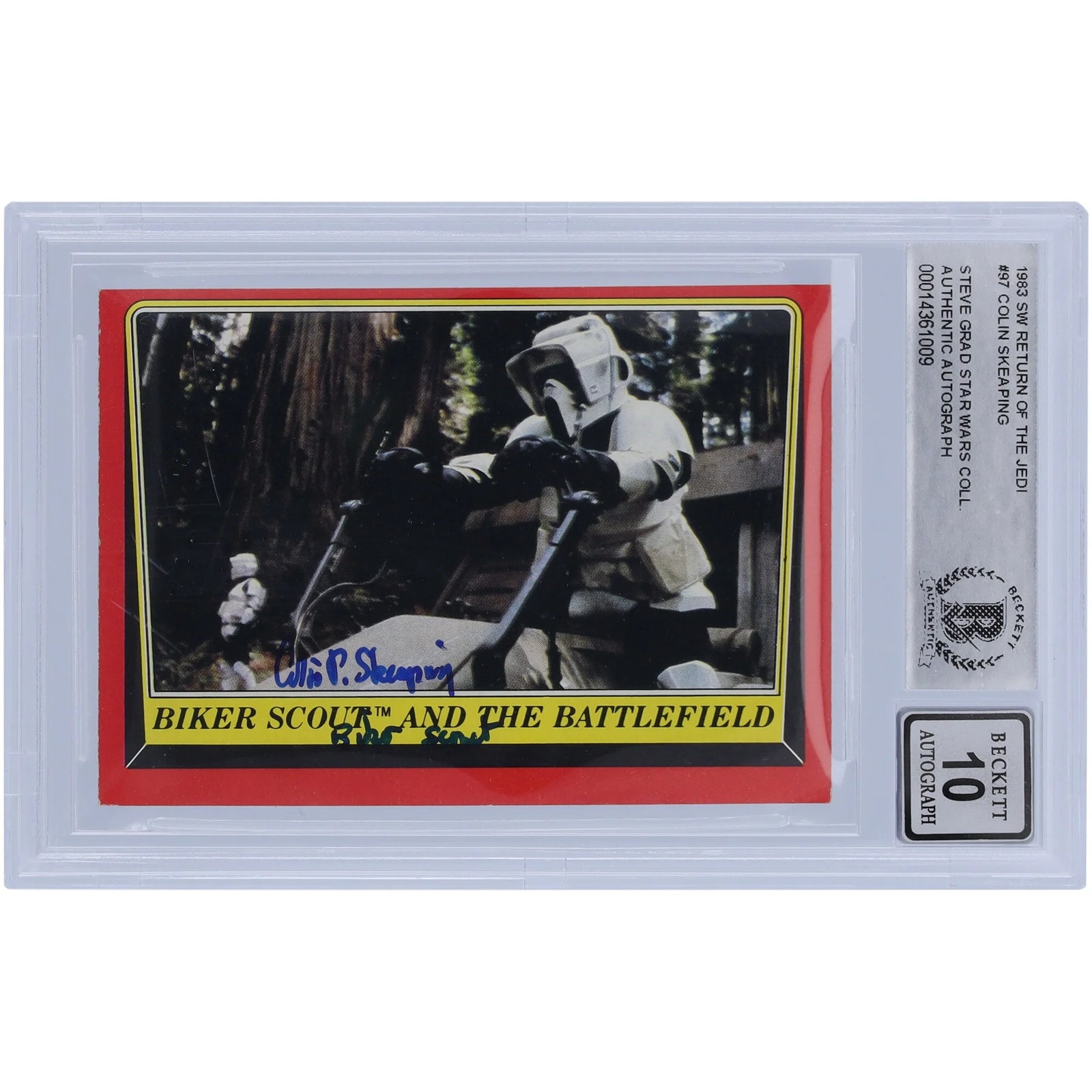 Colin Skeaping Signed 1983 Topps #97 Card | Biker Scout Inscription