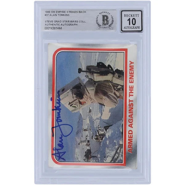 Alan Tomkins Signed 1980 Topps The Empire Strikes Back #37 | BAS 10