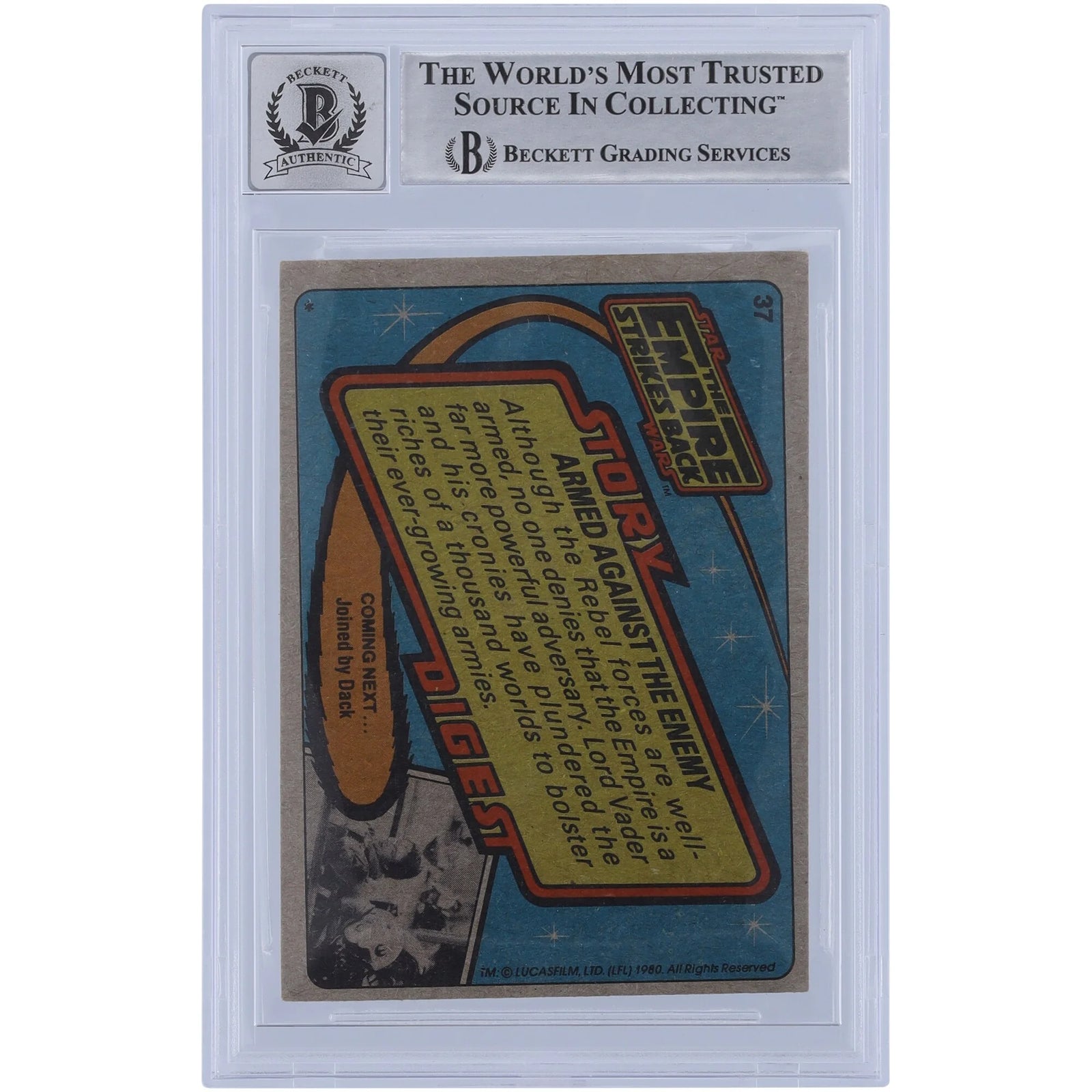Alan Tomkins Signed 1980 Topps The Empire Strikes Back #37 | BAS 10