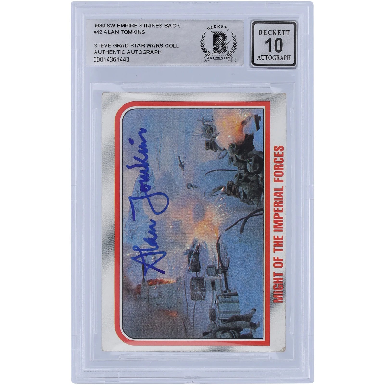 Alan Tomkins Signed 1980 Topps The Empire Strikes Back #42 | BAS Authenticated