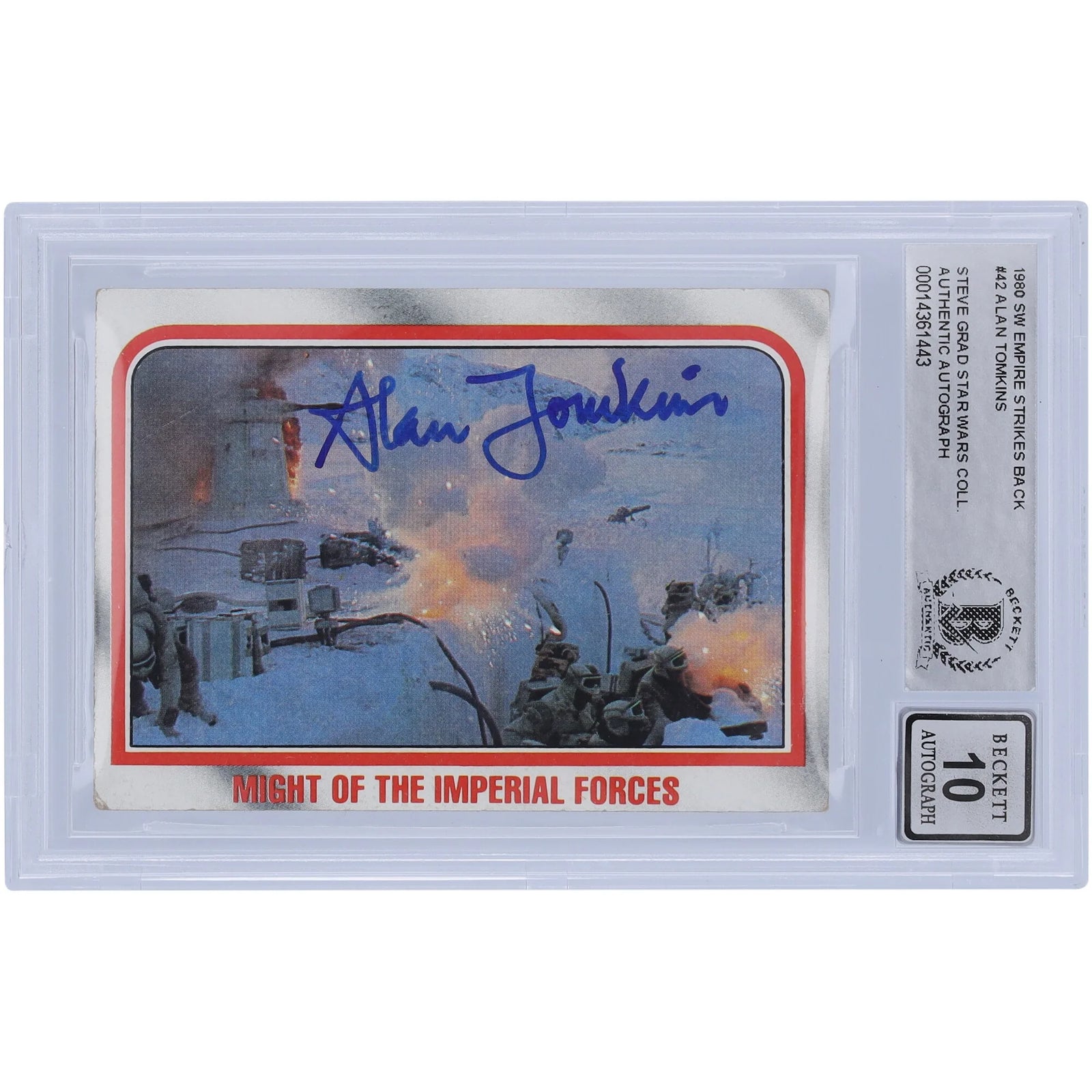 Alan Tomkins Signed 1980 Topps The Empire Strikes Back #42 | BAS Authenticated