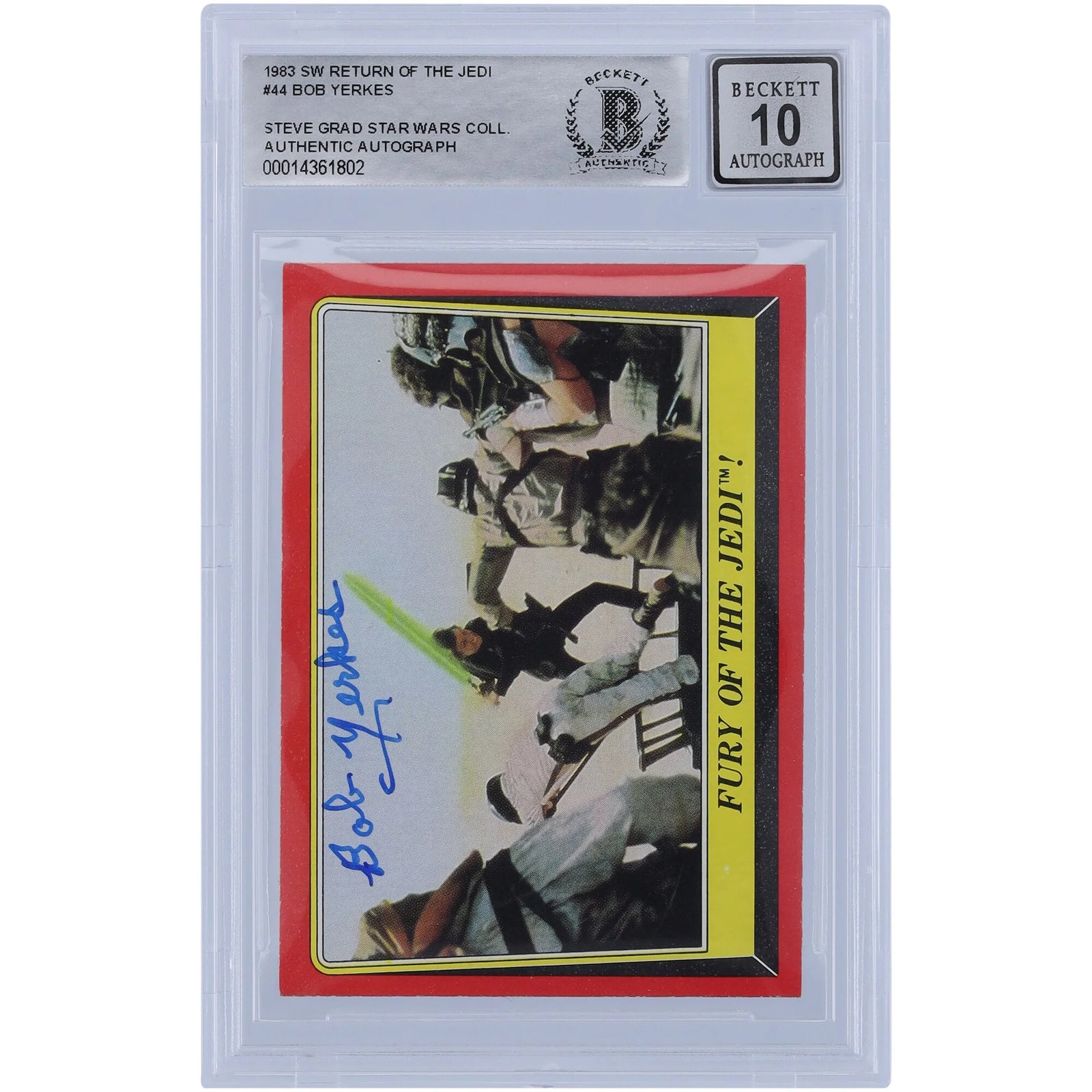 Bob Yerkes Signed 1983 Topps Return of the Jedi #44 Card | BAS 10