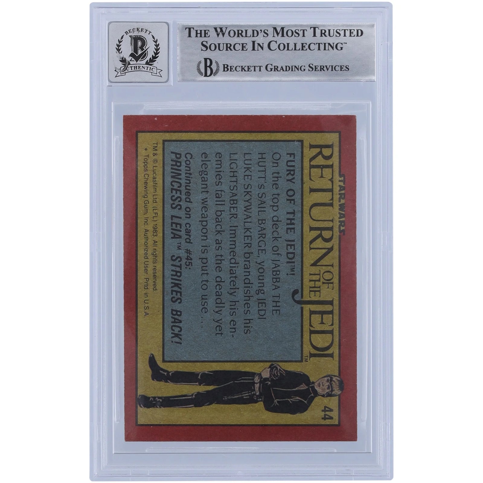 Bob Yerkes Signed 1983 Topps Return of the Jedi #44 Card | BAS 10