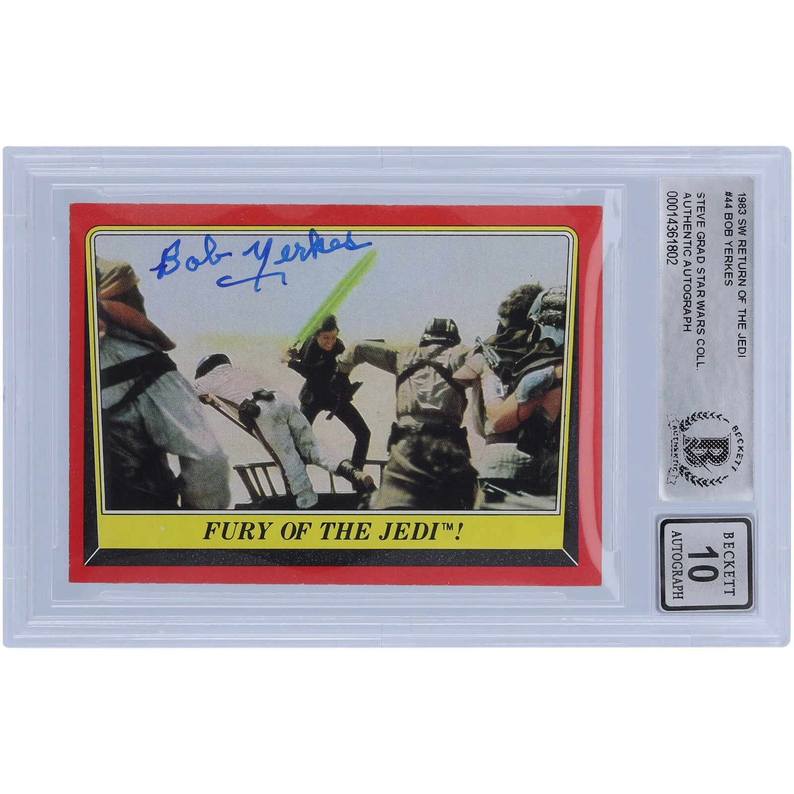 Bob Yerkes Signed 1983 Topps Return of the Jedi #44 Card | BAS 10