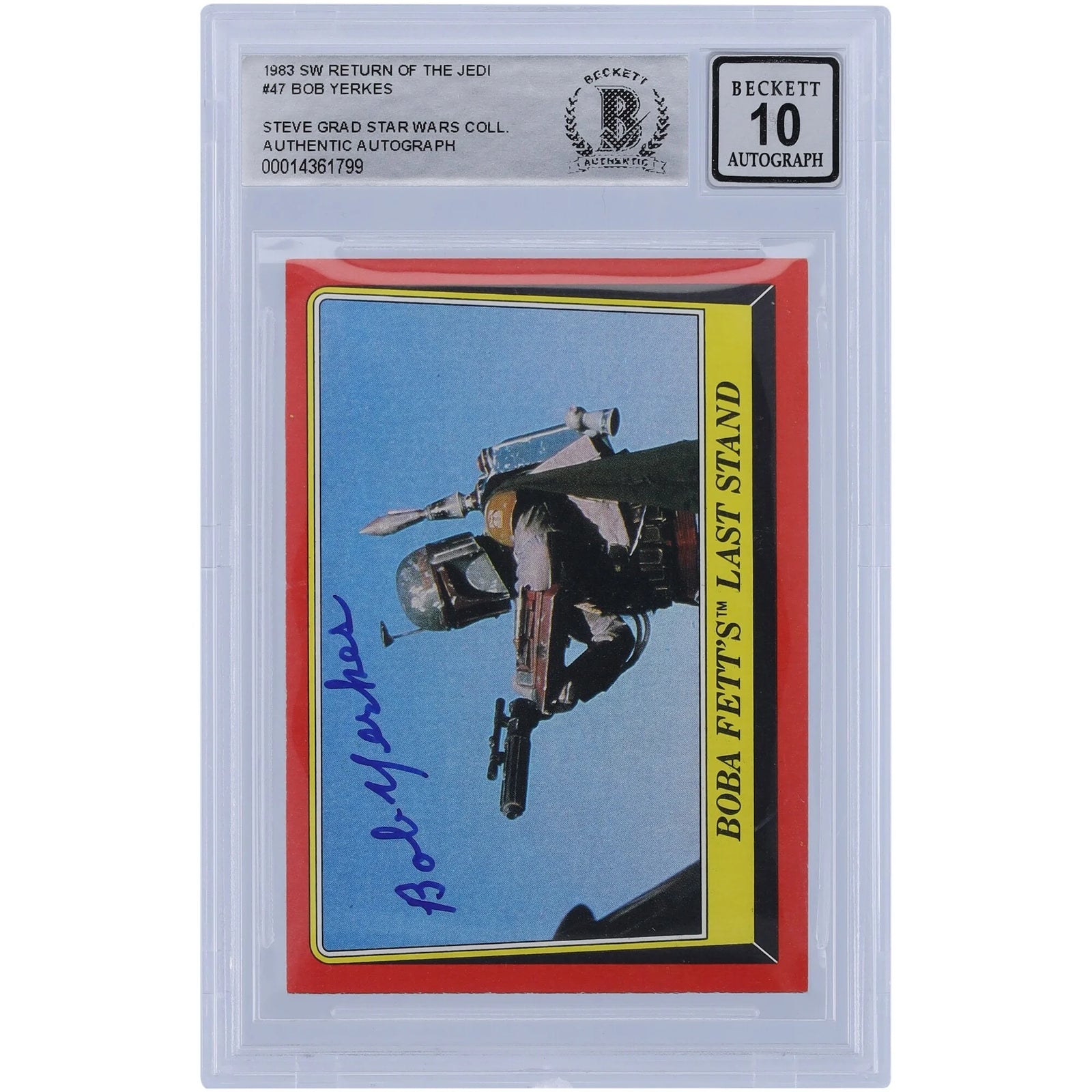 Bob Yerkes Signed 1983 Topps Return of the Jedi #47 | BAS 10