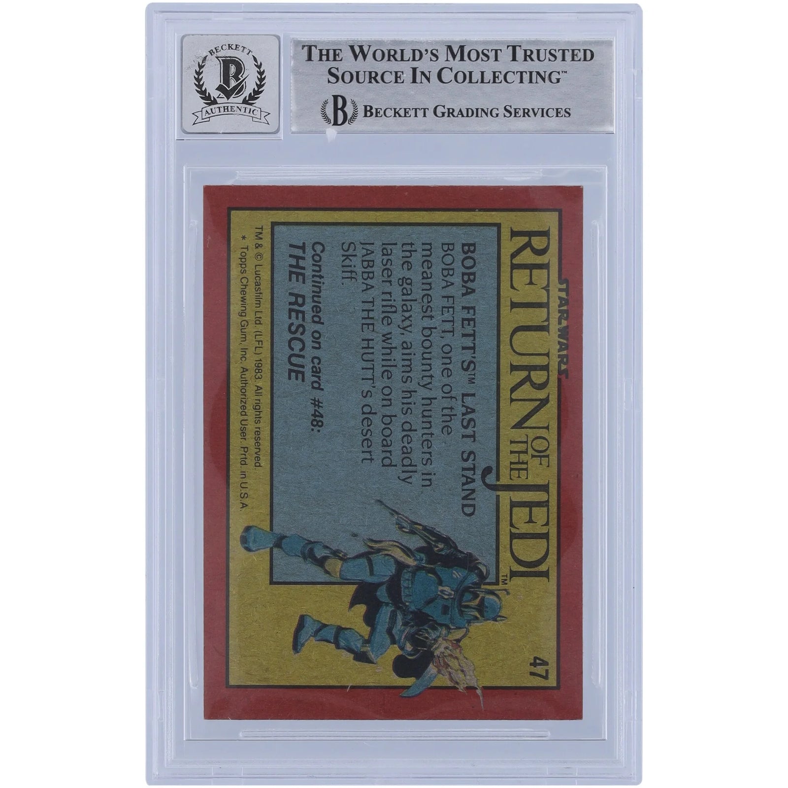Bob Yerkes Signed 1983 Topps Return of the Jedi #47 | BAS 10