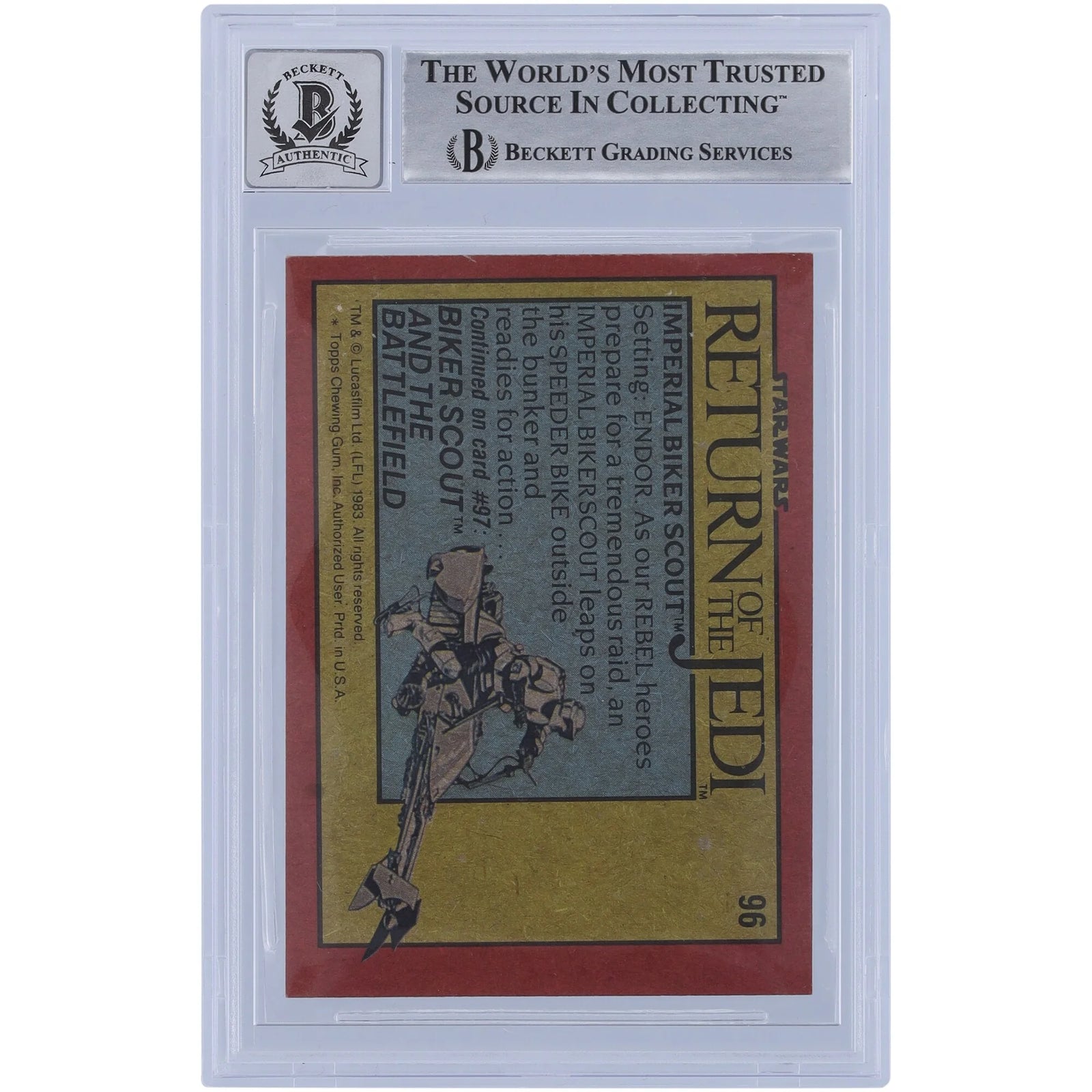Bob Yerkes Signed 1983 Topps Return of the Jedi #96 | BAS 10