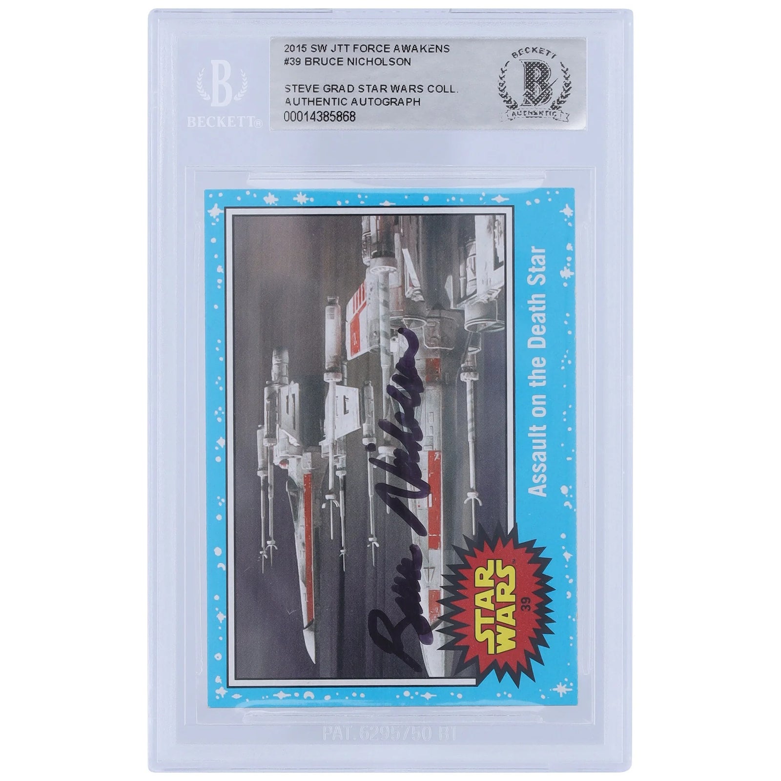 Bruce Nicholson Signed 2015 Topps Journey to The Force Awakens #39 | BGS Authenticated
