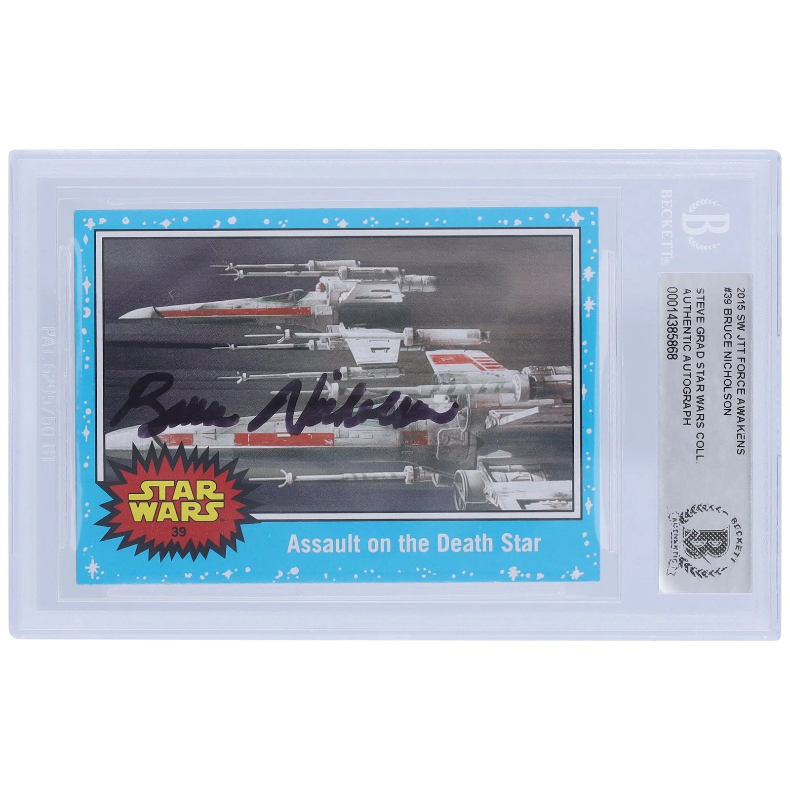 Bruce Nicholson Signed 2015 Topps Journey to The Force Awakens #39 | BGS Authenticated