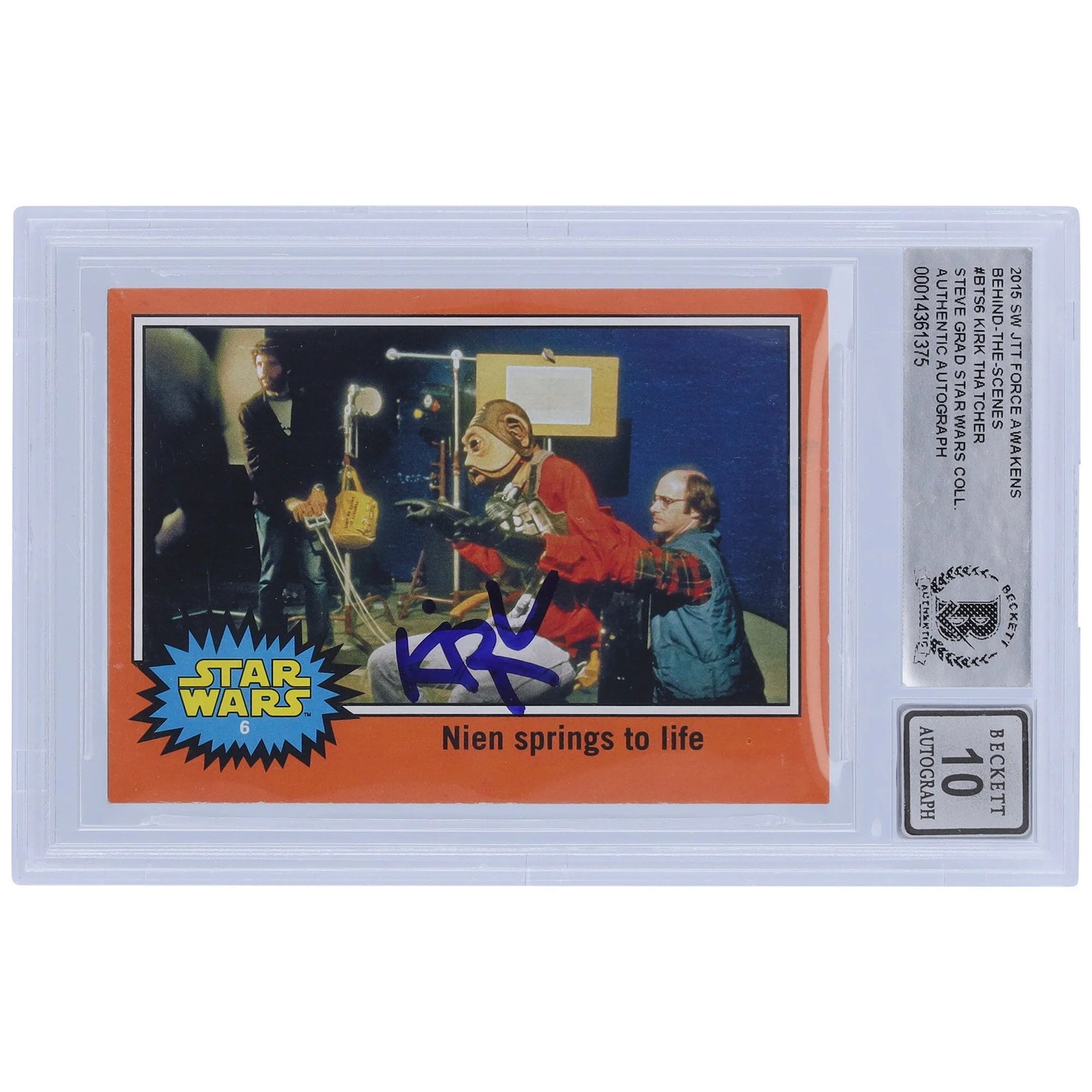Kirk Thatcher Signed 2015 Topps Journey to the Force Awakens Card | BGS 10