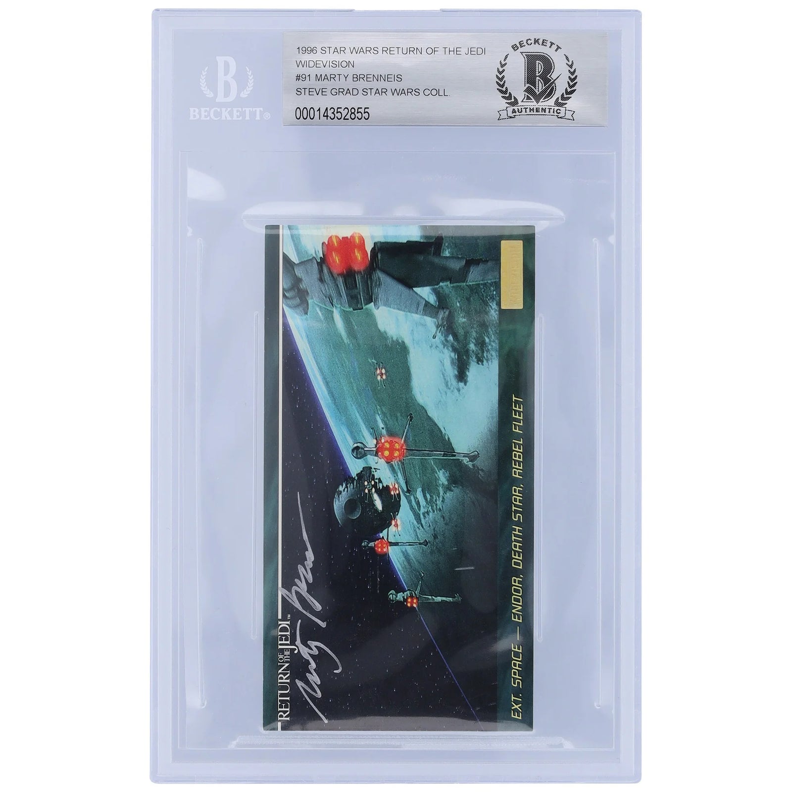 Marty Brenneis Signed 1996 Topps Return of the Jedi Widevision #91 | BGS 10