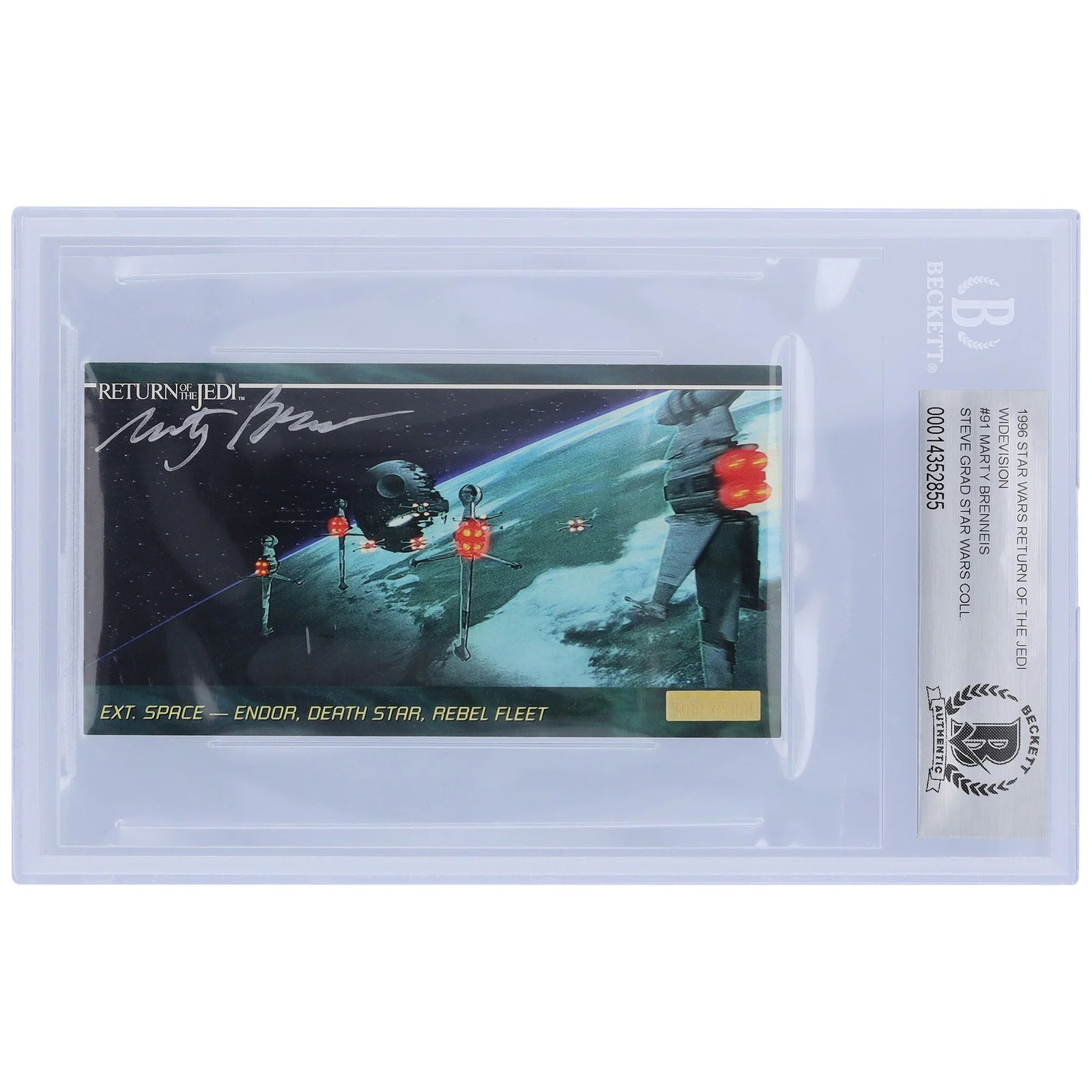 Marty Brenneis Signed 1996 Topps Return of the Jedi Widevision #91 | BGS 10