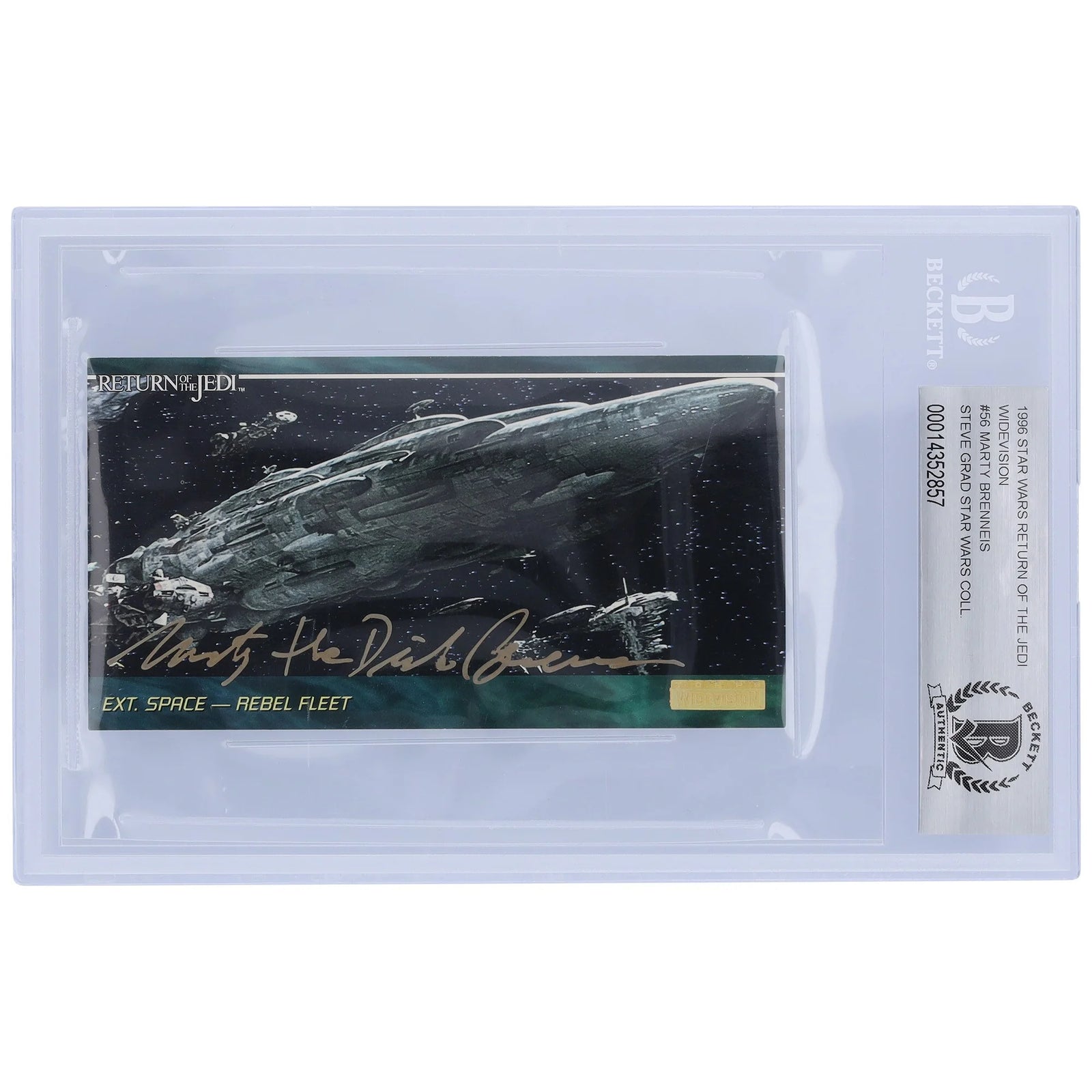 Marty Brenneis Signed 1996 Topps Return of the Jedi Widevision #56 | BGS 10