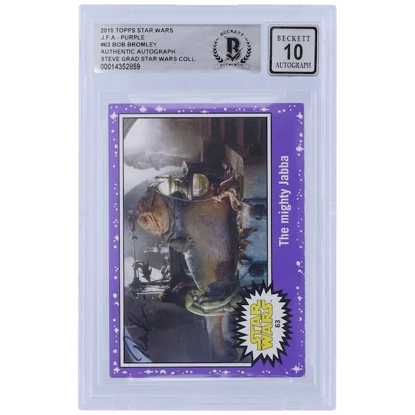 Bob Bromley Signed 2015 Topps Journey to the Force Awakens Purple #63 | BGS 10