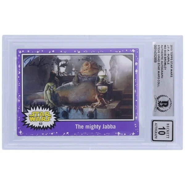 Bob Bromley Signed 2015 Topps Journey to the Force Awakens Purple #63 | BGS 10
