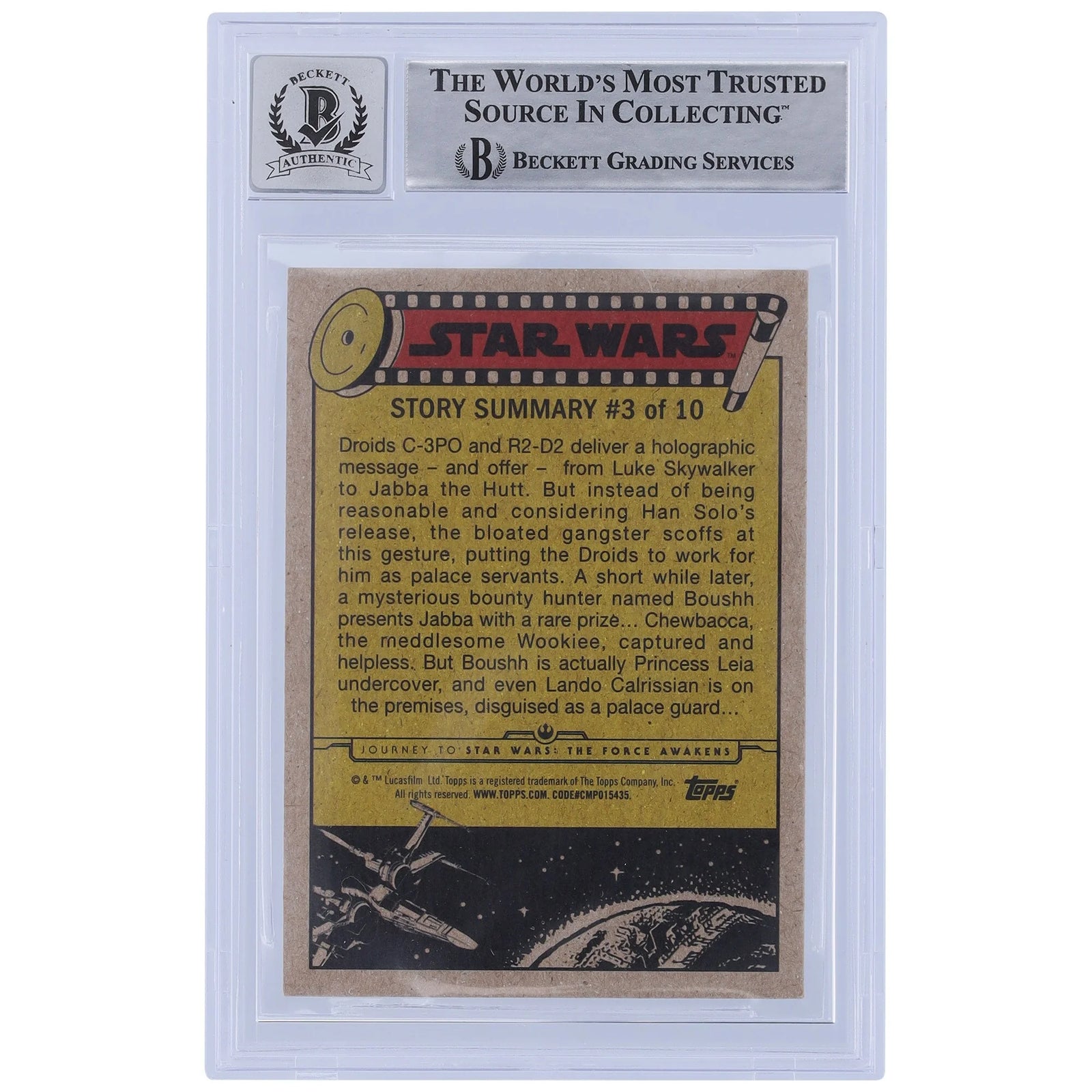 Bob Bromley Signed 2015 Topps Journey to the Force Awakens Purple #63 | BGS 10