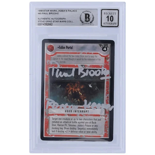 Paul Brooke Signed 1998 Star Wars Jabba's Palace #45 | BGS 10 Rancor Keeper