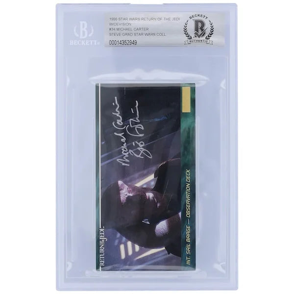 Michael Carter Signed 1996 Topps Return of the Jedi Widevision #34 | BGS 10