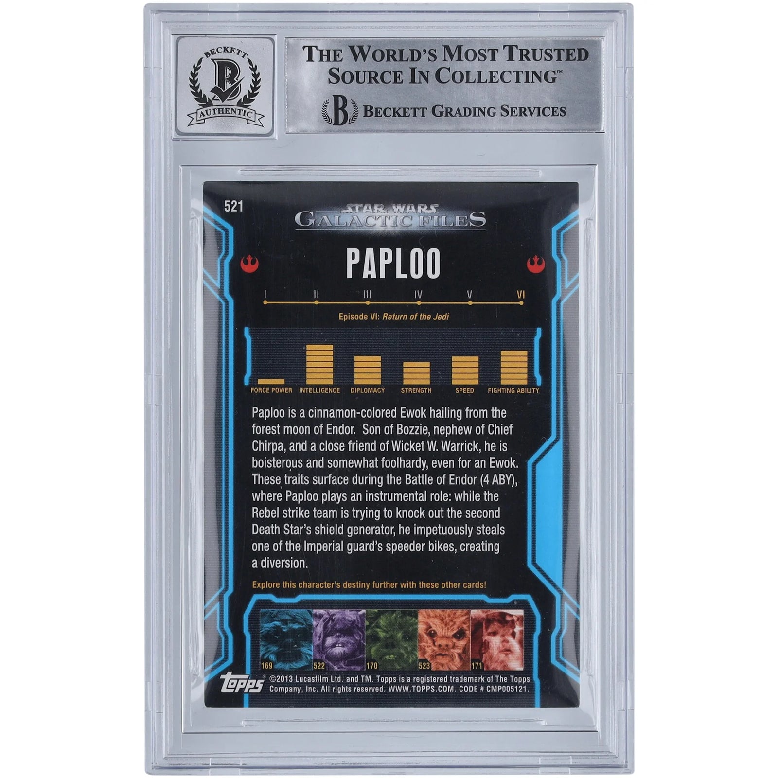 Nick Dudman Signed 2013 Topps Galactic Files 2 #521 | BGS 10