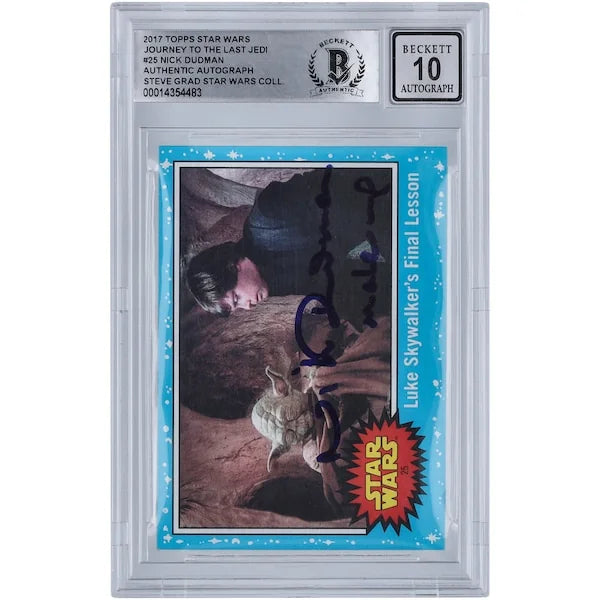Nick Dudman Signed 2017 Topps Journey To The Last Jedi #25 Card | BGS 10