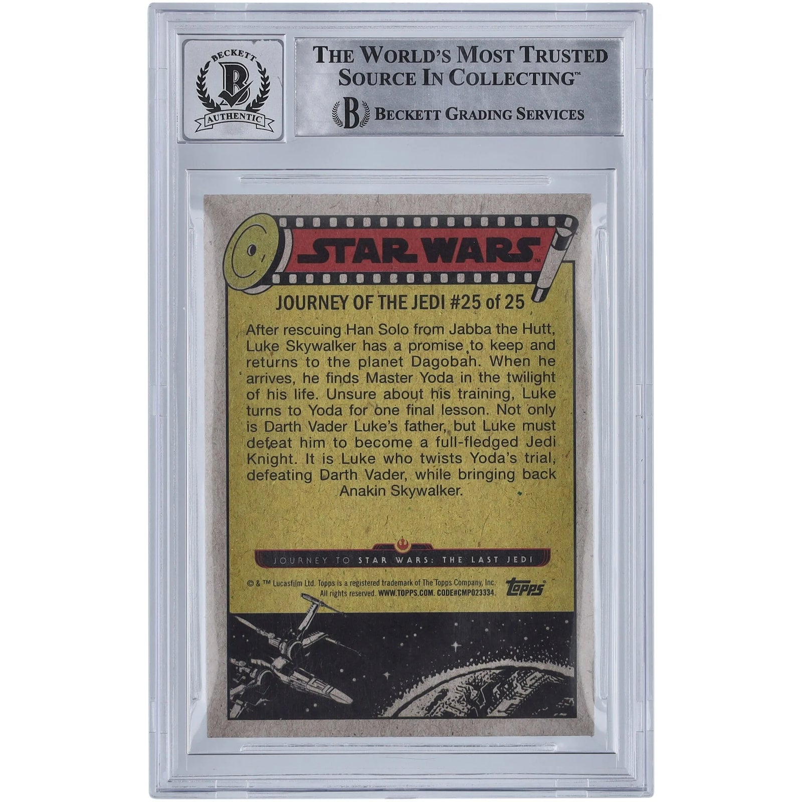 Nick Dudman Signed 2017 Topps Journey To The Last Jedi #25 Card | BGS 10